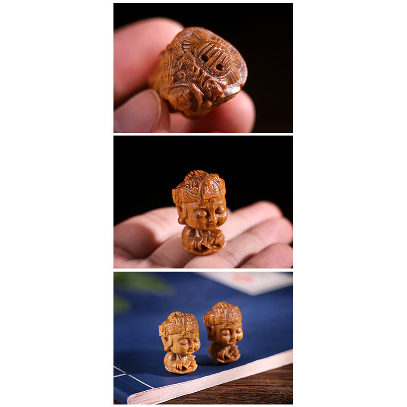 Chinese Zodiac Natal mystic zen Green Sandalwood Lotus Engraved Positive Home Decoration
