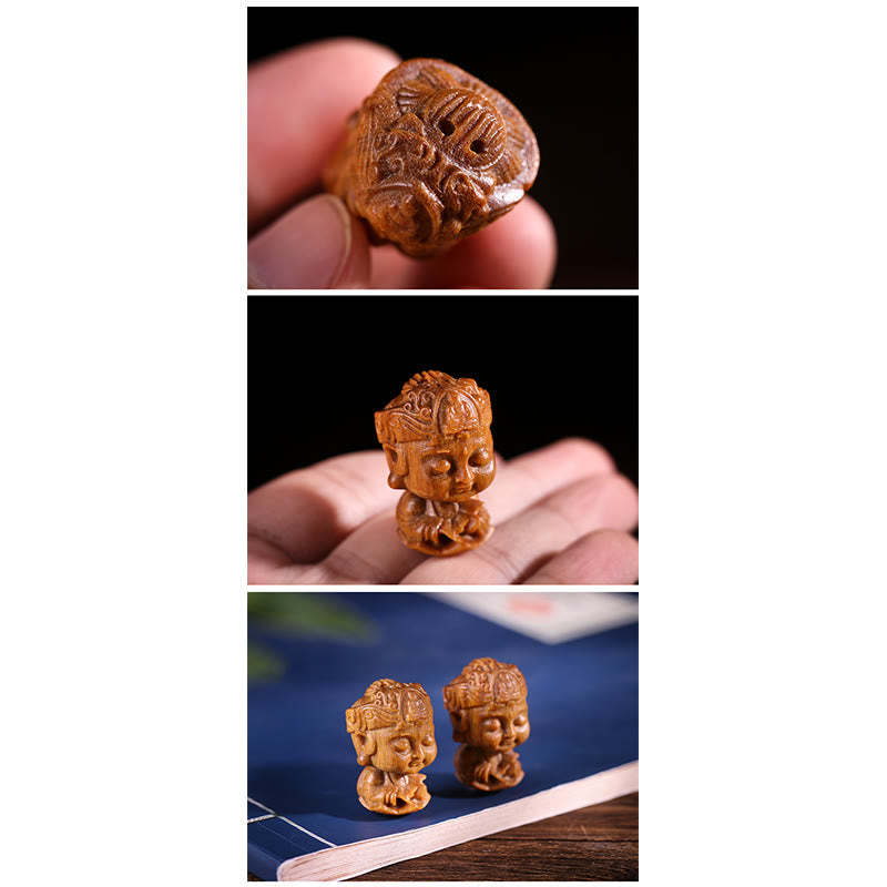 Chinese Zodiac Natal mystic zen Green Sandalwood Lotus Engraved Positive Home Decoration
