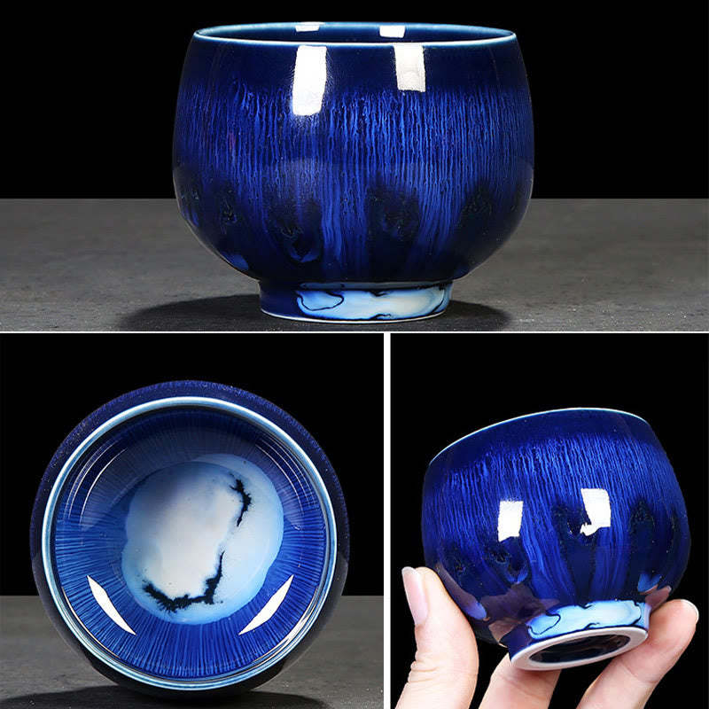 Chinese Jianzhan Glaze Kiln Change Ceramic Teacup Tenmoku Kung Fu Tea Cup