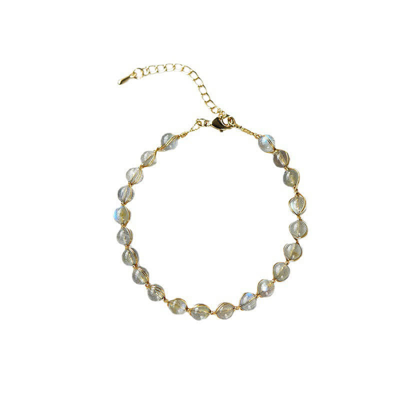Natural Moonstone 14K Gold Healing Positive Bracelet