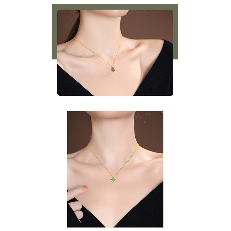 925 Sterling Silver Natural Hetian Jade Cyan Jade Luck Laughing mystic zen Butterfly Necklace Pendant