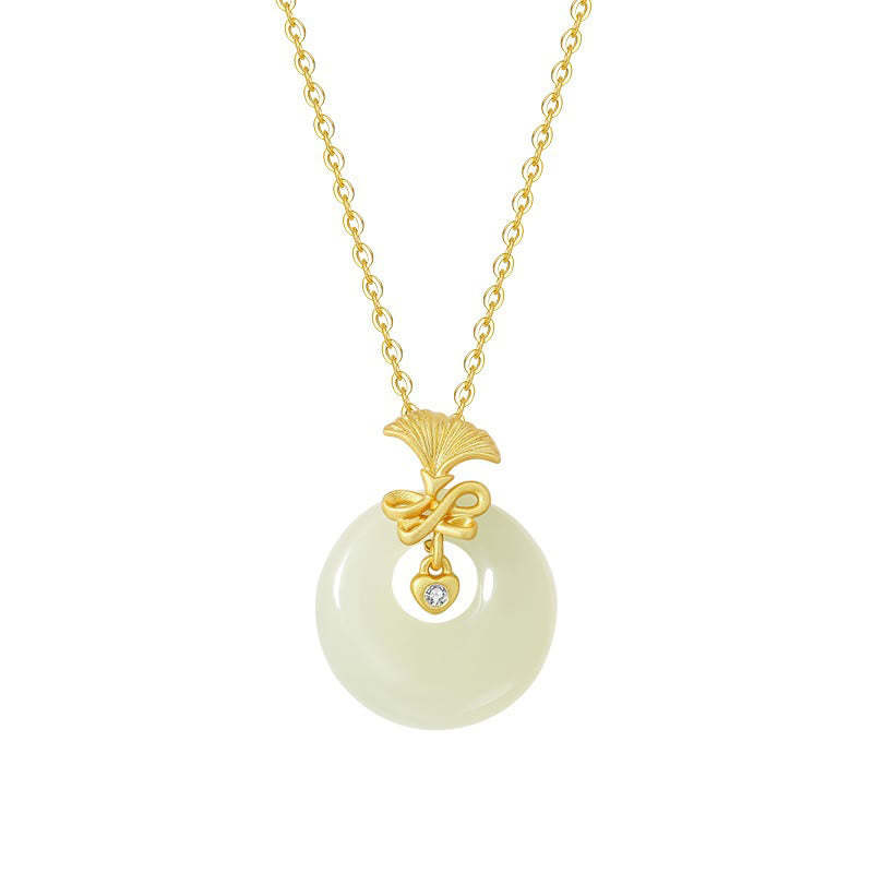 925 Sterling Silver Natural Hetian Jade Carnation Flower Prosperity Necklace Pendant