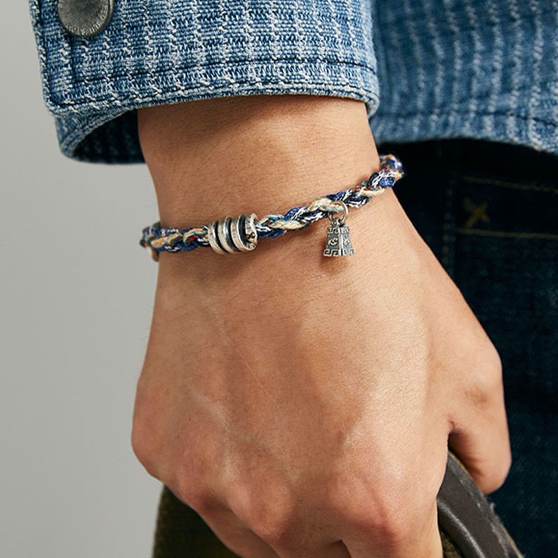 925 Sterling Silver Coins Scales Charm Handmade Blessing Bracelet