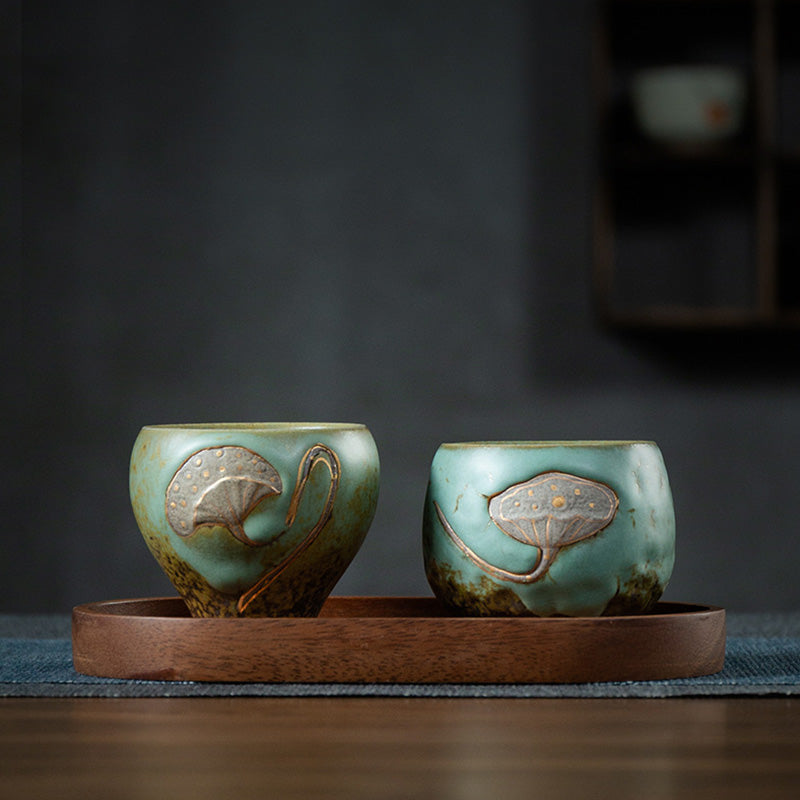 Lotus Pod Engraved Teacup Kung Fu Tea Cup