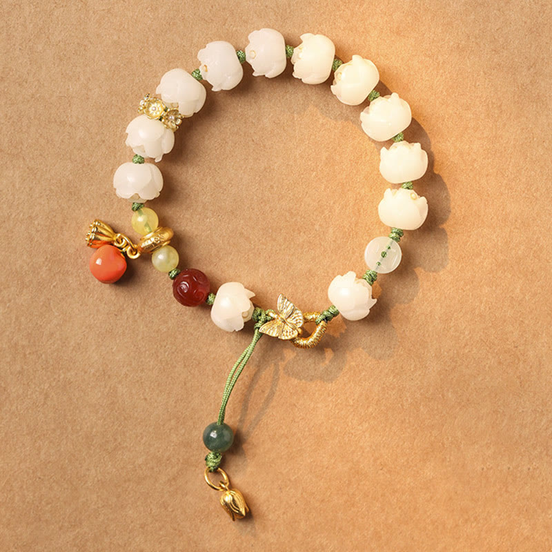 Natural Bodhi Seed Lotus Pumpkin Bead Peace Harmony Bracelet