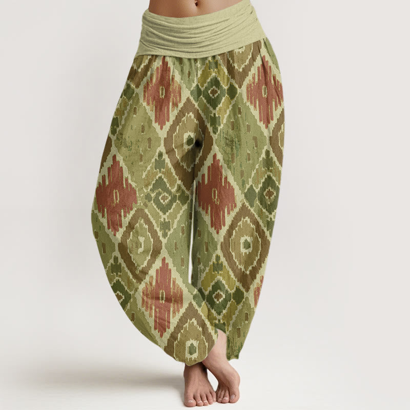 Plaid Printed Women's Elastic Waist Harem Pants
