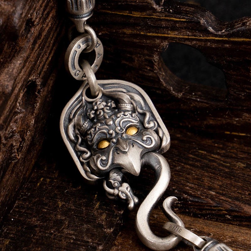 925 Sterling Silver Tibetan Garuda Bird Wisdom Metal Chain Necklace