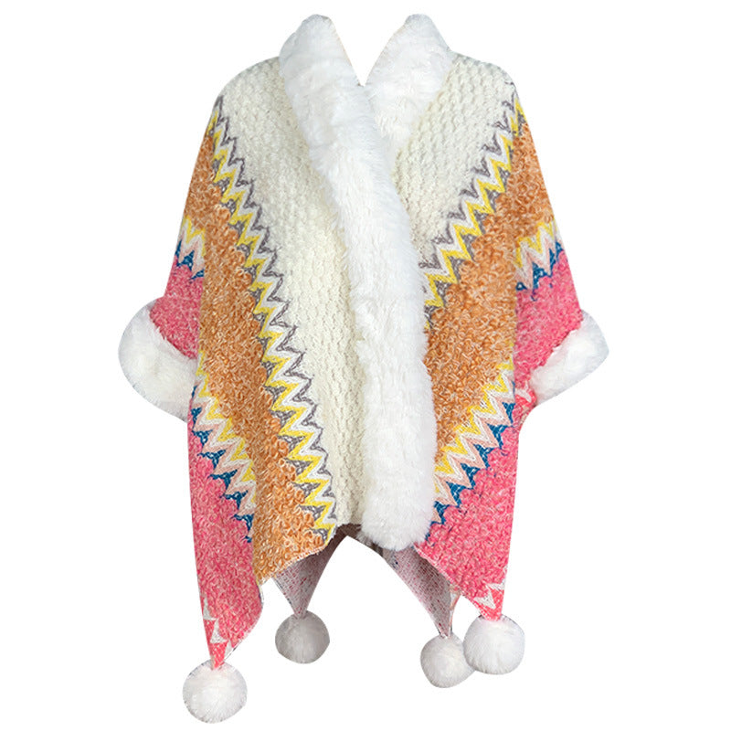 Tibetan Multicolored Striped Shawl Winter Cozy Travel Scarf Wrap