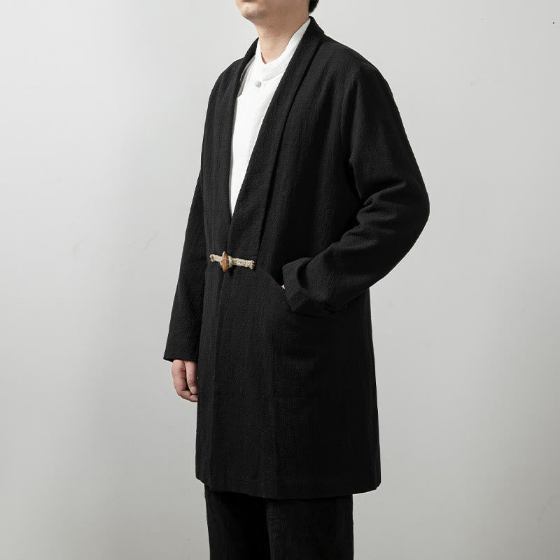 Fall Simple Cotton Men's Long Sleeve Mid-length Coat Clothing
