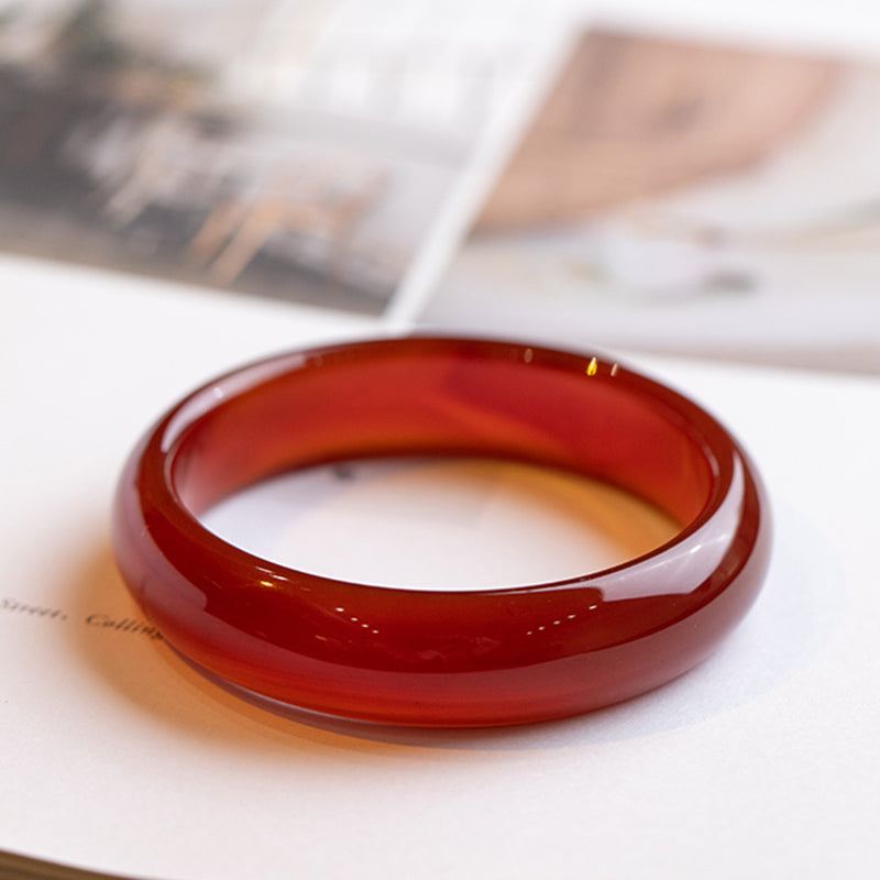 Natural Red Agate Confidence Bracelet Bangle