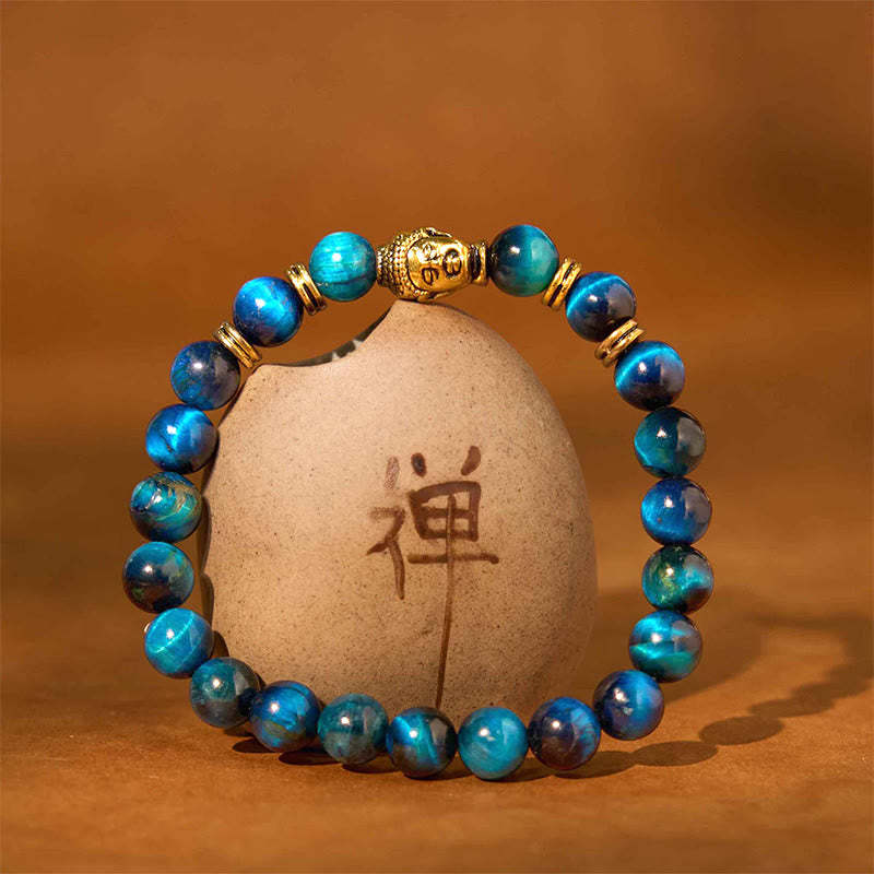 Blue Green Red Tiger Eye mystic zen Head Balance Bracelet