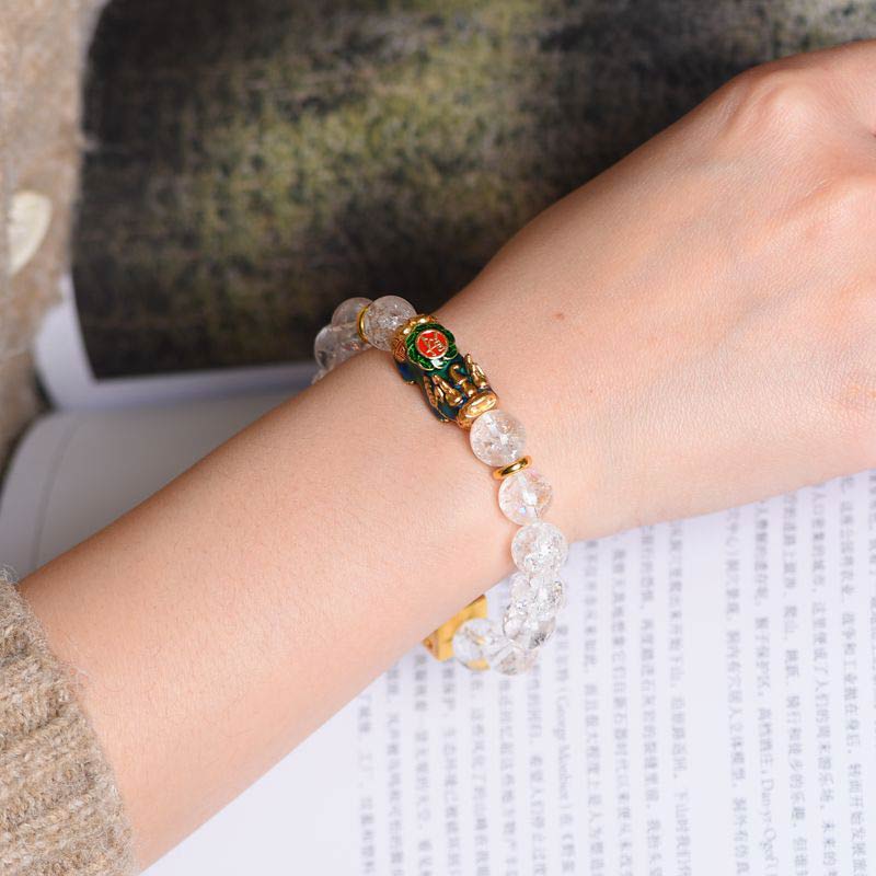 Color-Changing Pixiu White Crystal Dice Wealth Bracelet