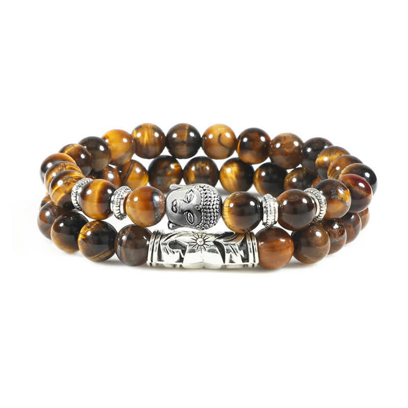 2Pcs Natural Crystal Agate mystic zen Protection Bracelet