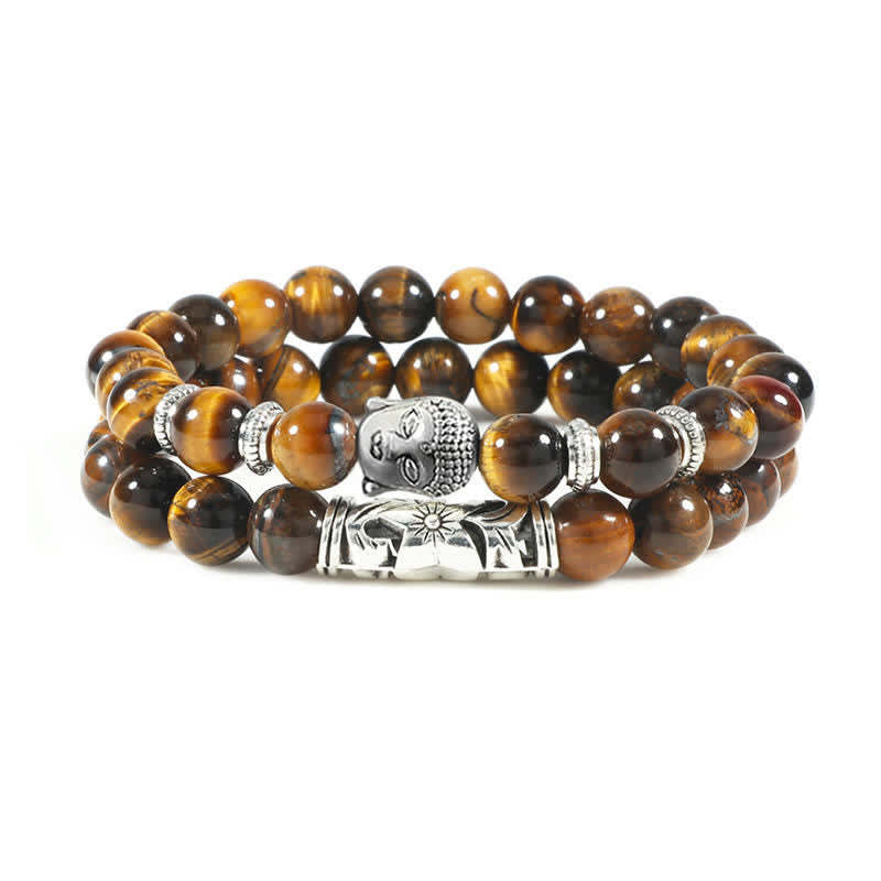 2Pcs Natural Crystal Agate mystic zen Protection Bracelet