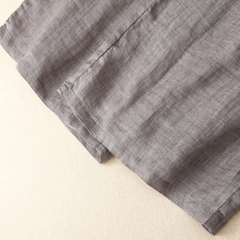 Floral Print High Waist Cotton Linen Drawstring Wide Leg Pants With Pockets