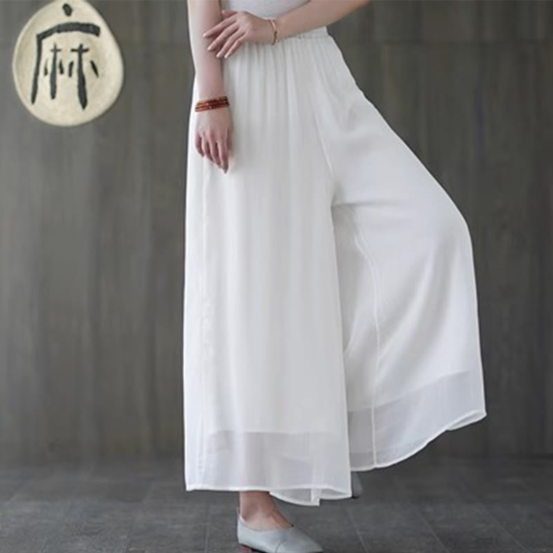 Hanfu Style Midi Dress Wide Leg Pants Meditation Zen Practice Yoga Dance Clothing