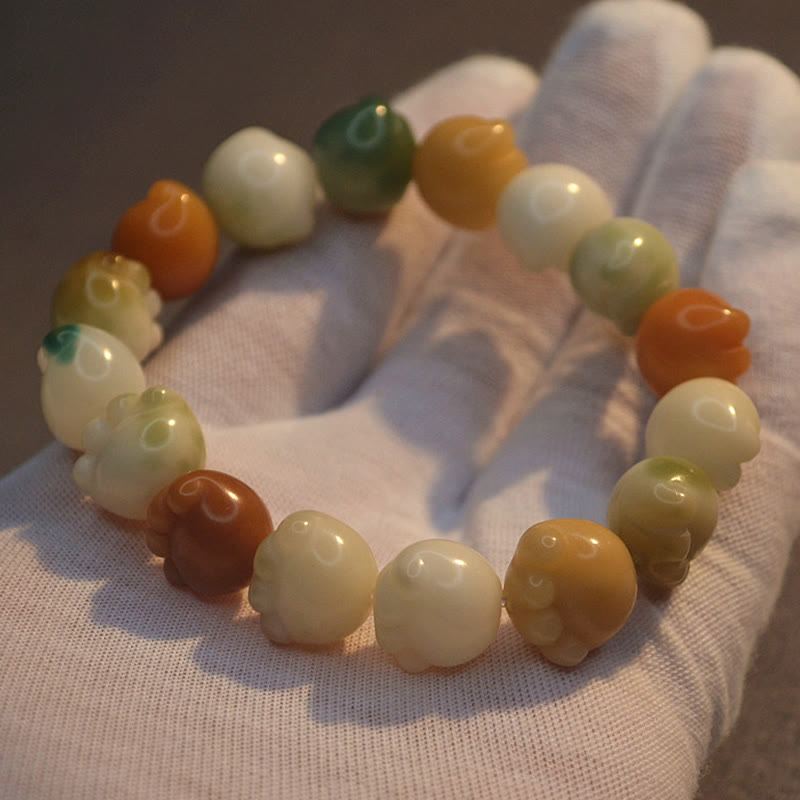 Multilayered Bodhi Seed Cute Cat Paw Calm Harmony Bracelet