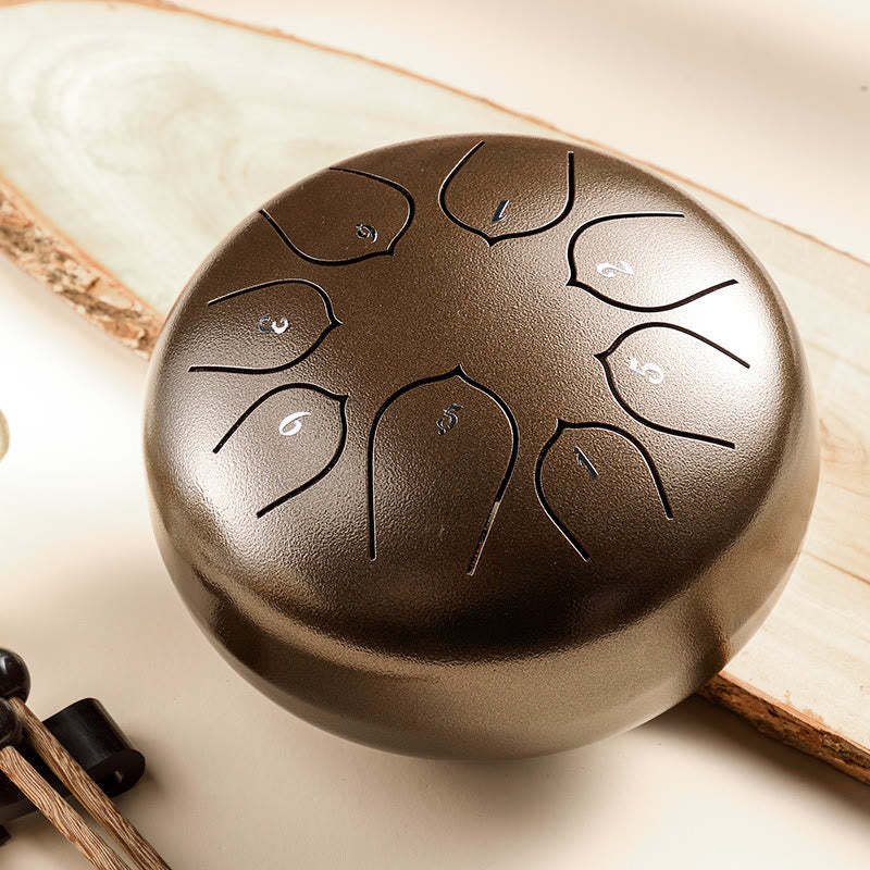 Steel Tongue Drum Sound Healing Meditation Lotus Pattern Drum Kit 8 Note 6 Inch Percussion Instrument