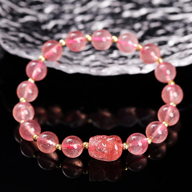 Various Crystal PIXIU Pink Crystal Warmth Bracelet