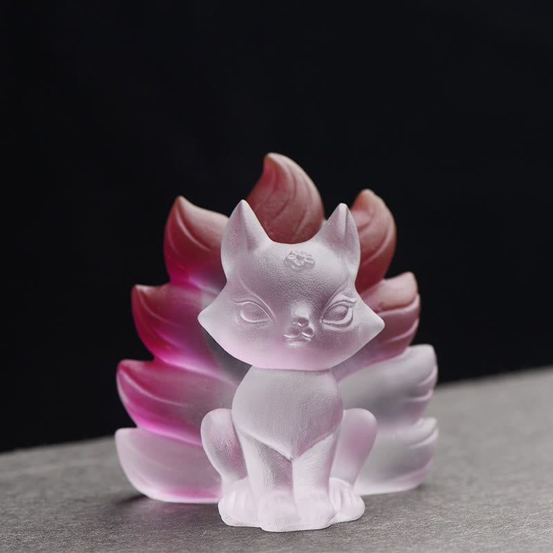 Small Nine Tailed Fox Success Strength Home Figurine Decoration