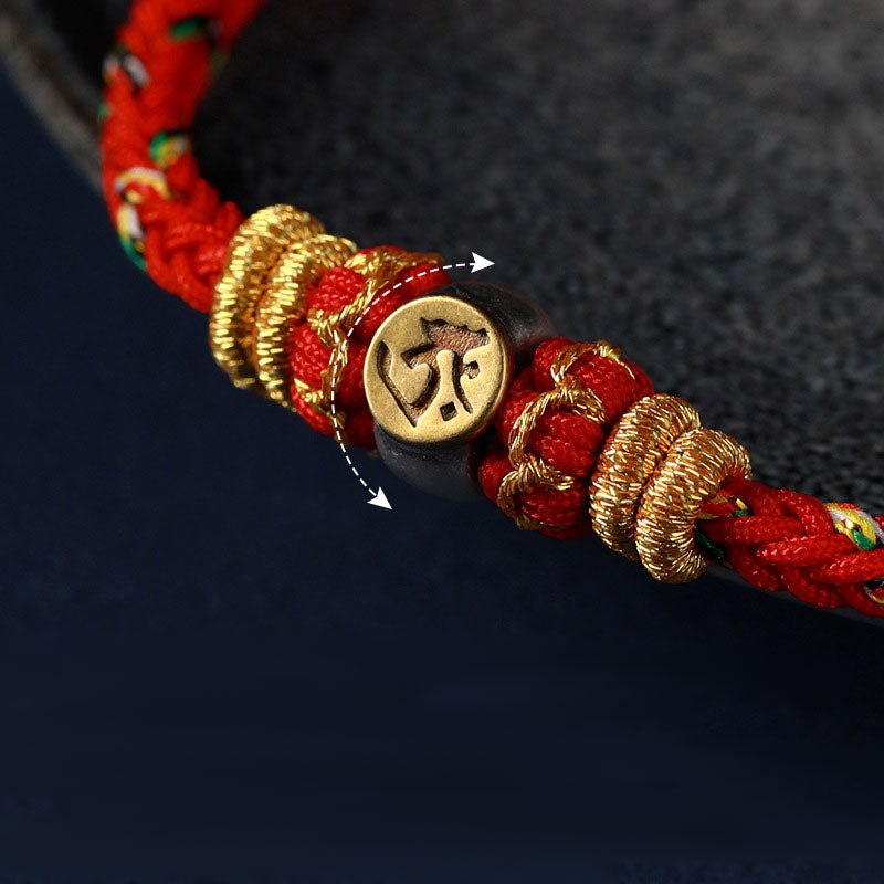 Chinese Zodiac Natal mystic zen Silver Luck Braided String Bracelet
