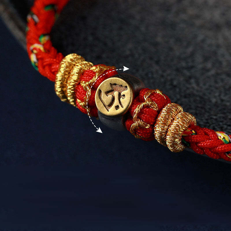 Chinese Zodiac Natal mystic zen Silver Luck Braided String Bracelet