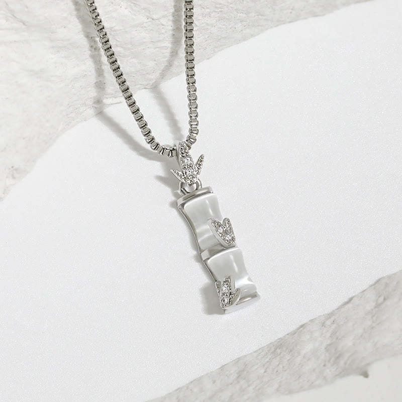 Chalcedony Bamboo Pattern Harmony Necklace Pendant