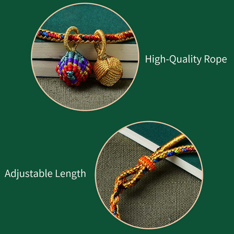 Colorful Rope Luck Handmade Zongzi Golden Ball Charm Bracelet
