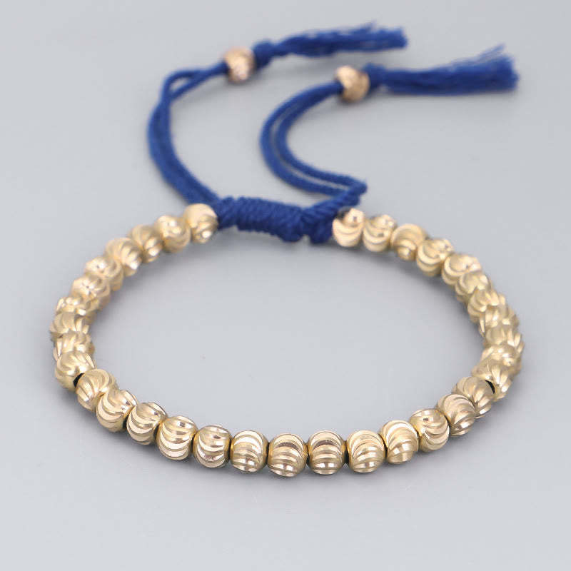Tibetan Handmade Copper Bead Luck String Bracelet