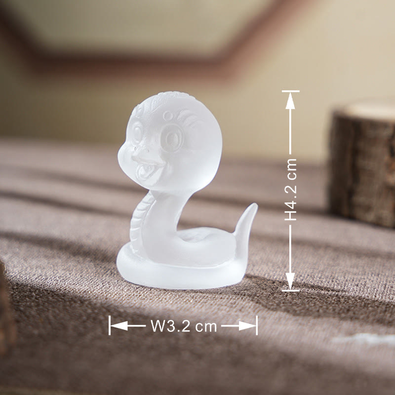 Small Cute Year Of The Snake Liuli Art Piece Home Decoration
