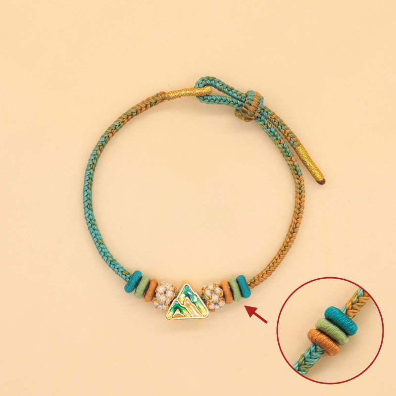 Handmade Eight Thread Peace Knot Peach Blossom Knot Luck Rope Braided Bracelet