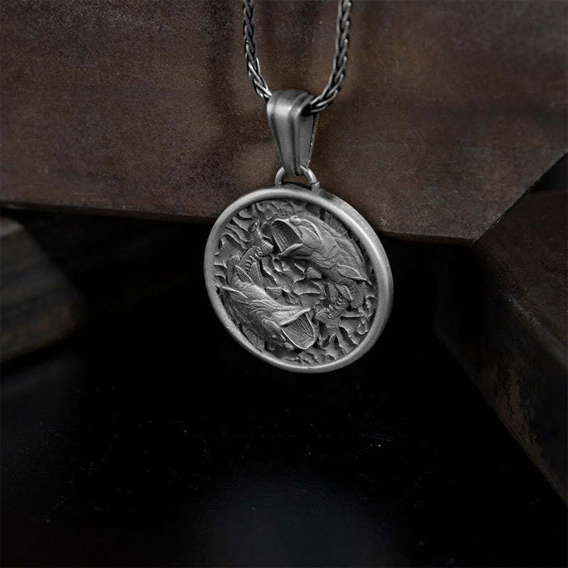 Pure Tin Polishing Koi Fish Wealth Necklace Pendant