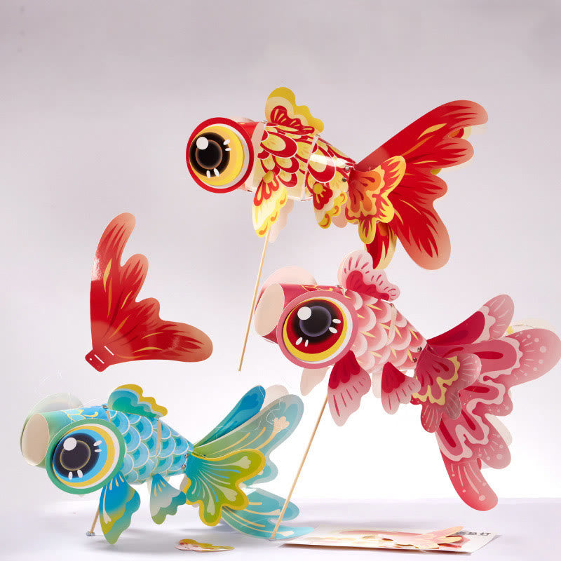 DIY Fortune Luck Koi Fish Paper Lantern Lamp Mid-Autumn Festival Child Kids Lantern Decoration