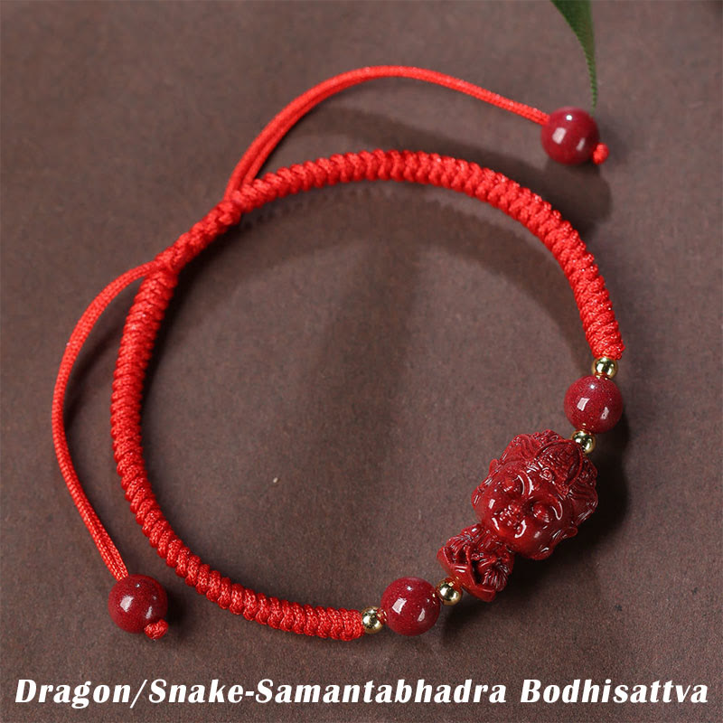 Chinese Zodiac Natal mystic zen Cinnabar Amulet Blessing String Bracelet