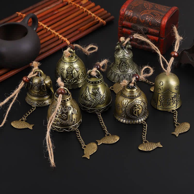 Feng Shui mystic zen Koi Fish Dragon Elephant Wind Chime Bell Luck Wall Hanging Decoration