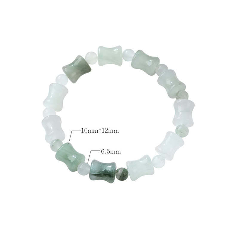 Jade Coconut Shell Bamboo Pattern Abundance Luck Bracelet