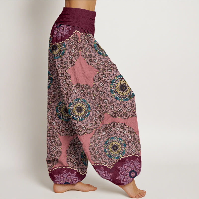 Casual Mandala Pattern Women's Elastic Waist Harem Pants