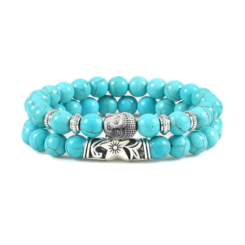 2Pcs Natural Crystal Agate mystic zen Protection Bracelet
