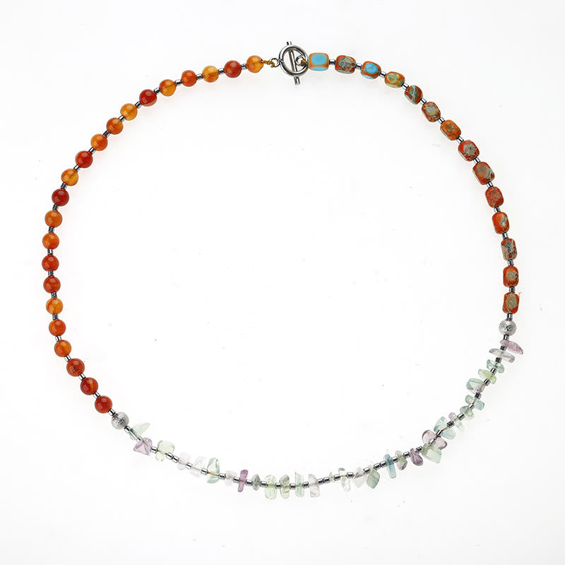 Fluorite Red Agate Emperor Stone Power Triple Wrap Bracelet