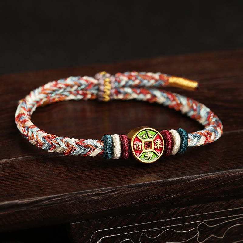 ???A Flash Sale-  Colorful Rope Wealth Comes From All Directions Handmade Eight Thread Peace Knot Luck Bracelet