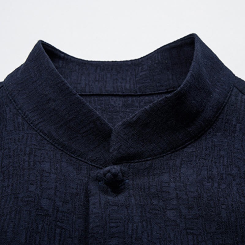 Solid Color Chinese Tang Suit Cotton Linen Jacket Men Clothing