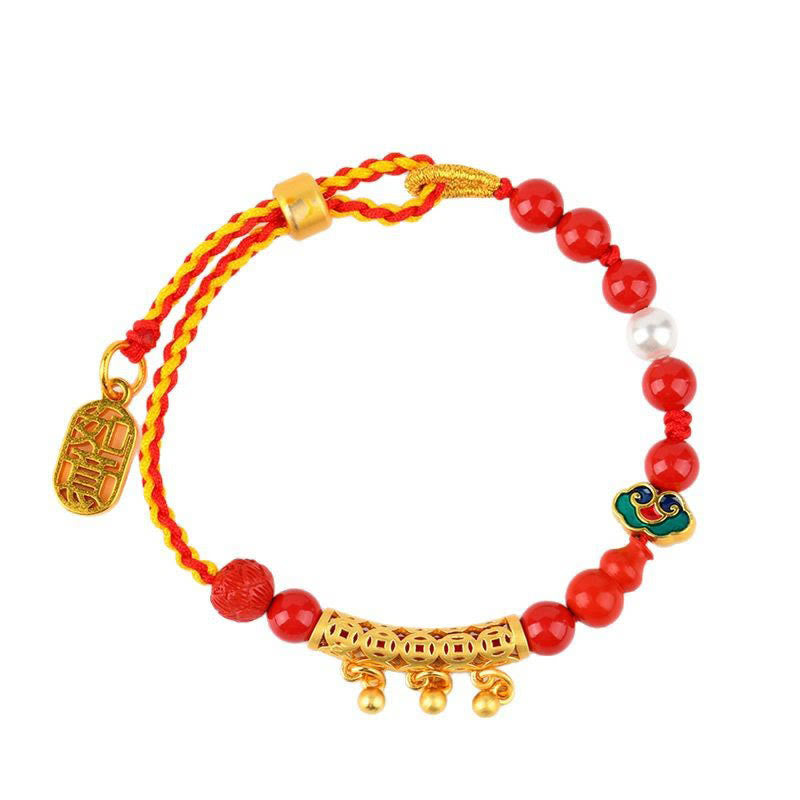 Cinnabar Red String Bell Ruyi Brand Calm Bracelet