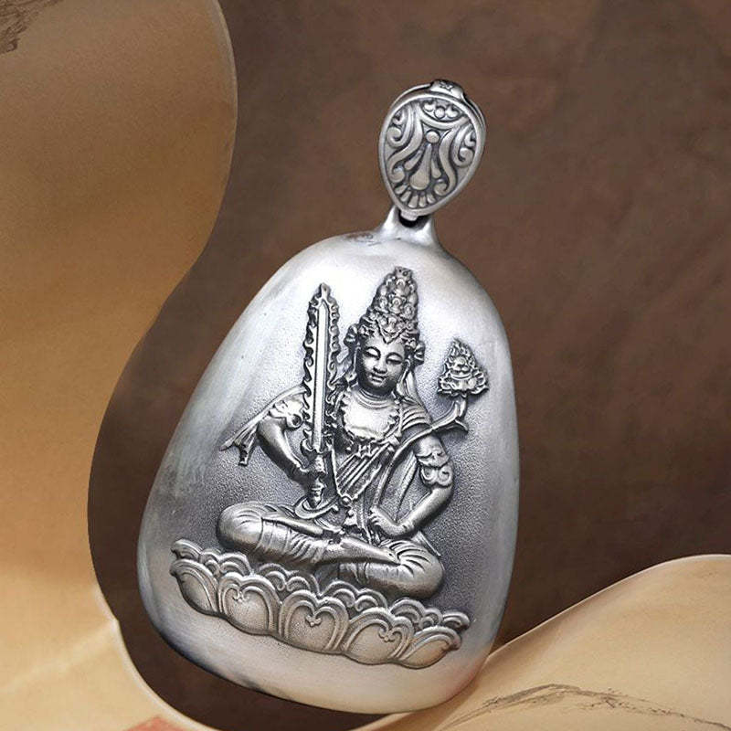 999 Sterling Silver Chinese Zodiac Natal mystic zen Heart Sutra Engraved Protection Necklace Pendant