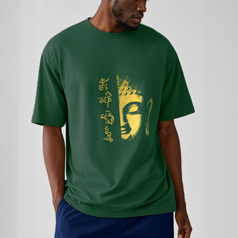 Om Mani Padme Hum Golden mystic zen Cotton Tee T-shirt