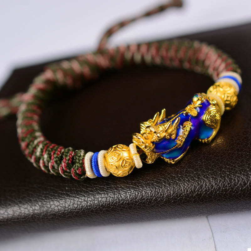 Feng Shui PiXiu Color Change Copper Coin Beads Wealth String Bracelet