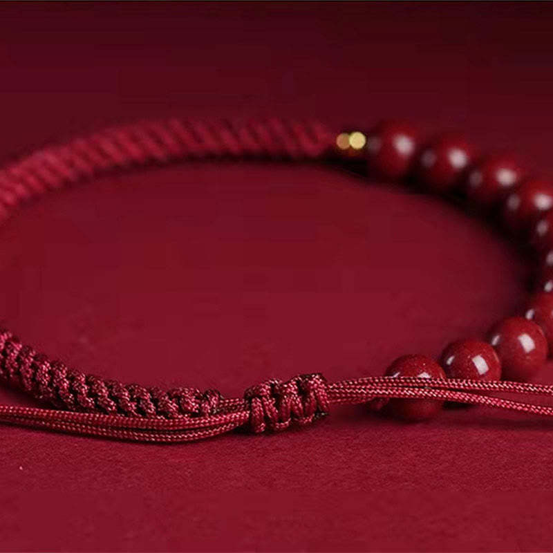 Natural Cinnabar King Kong Knot Blessing String Bracelet