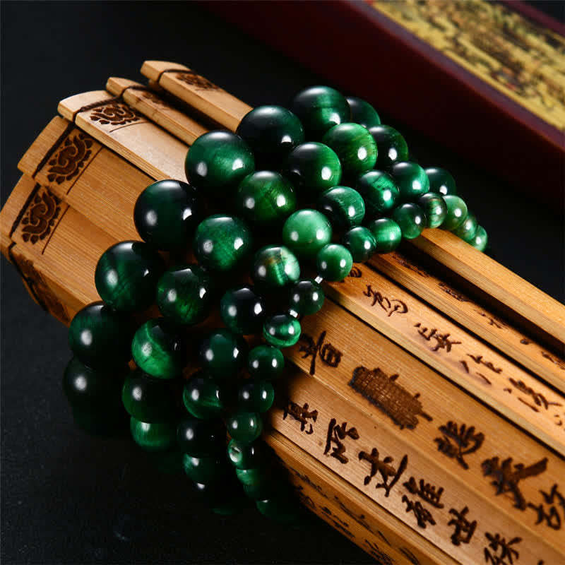 Natural Green Tiger Eye Strength Bracelet