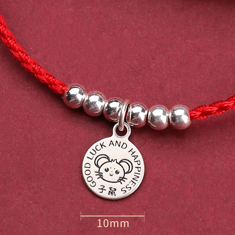 Chinese Zodiac Kid Red String 999 Sterling Silver Protection Bracelet