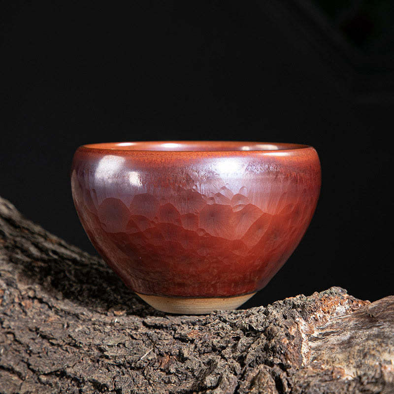 Handmade Chinese Jianzhan Lotus Design Ceramic Teacup Kung Fu Tea Cup