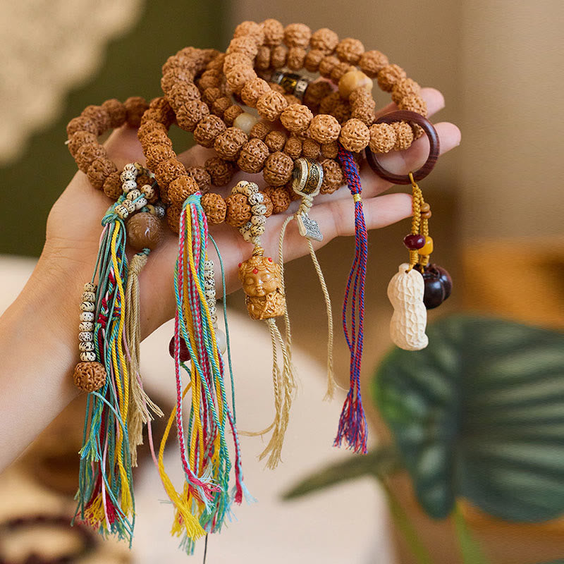 Tibet Rudraksha Bodhi Seed Amulet Wealth Luck Bracelet
